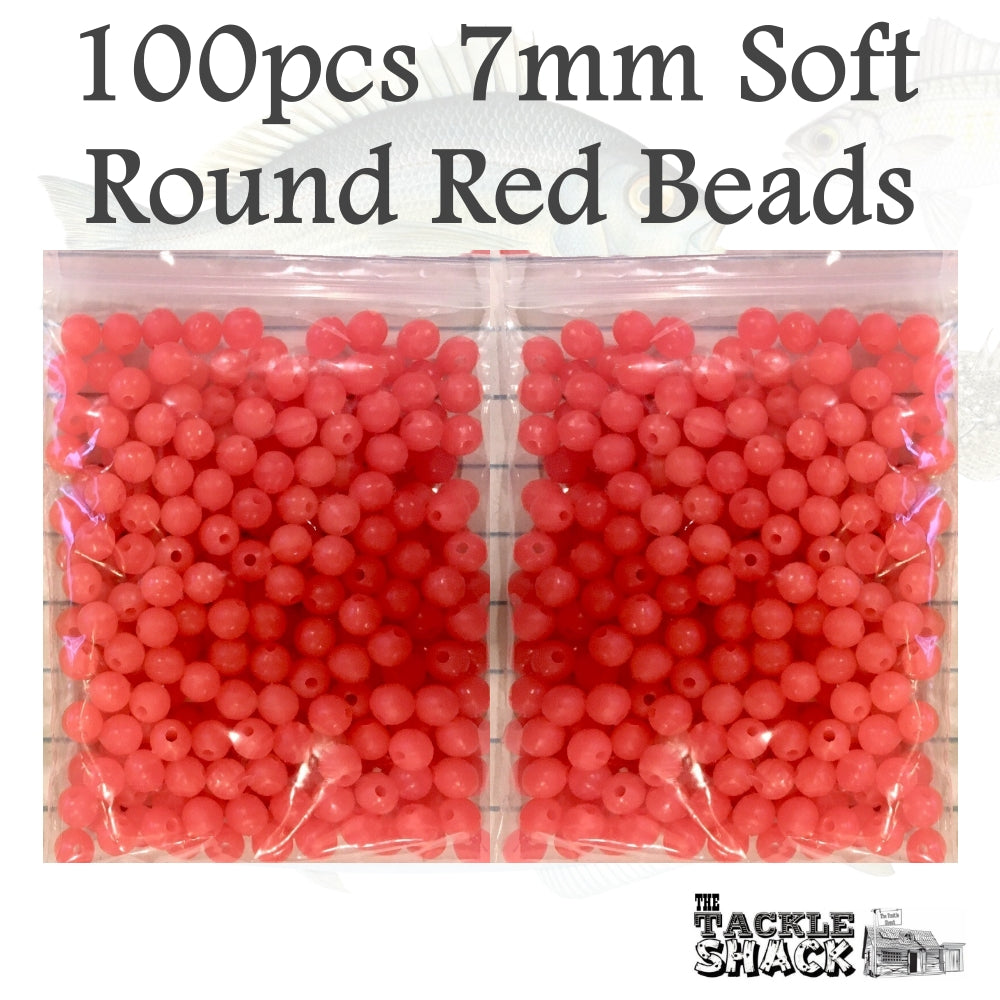 Red 7mm Dia Soft Round Beads
