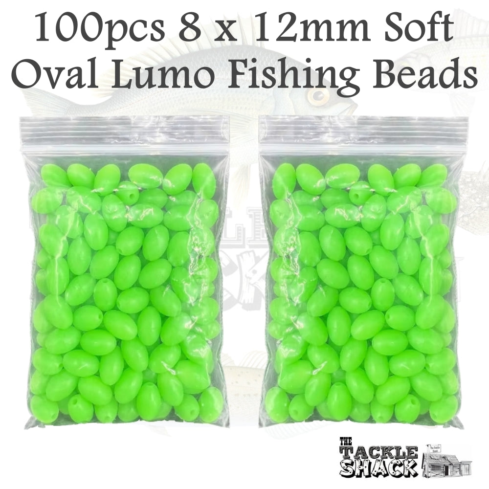 Green Lumo 8mm x 12mm Soft Oval Beads