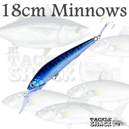 18cm Minnows Deep Diving 5 Pack