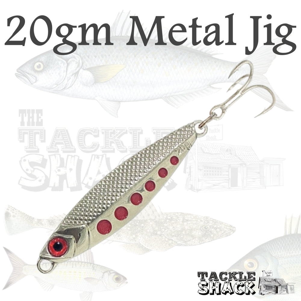 20gm Metal Jig Chrome Red Spot