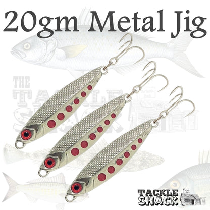 20gm Metal Jig Chrome Red Spot