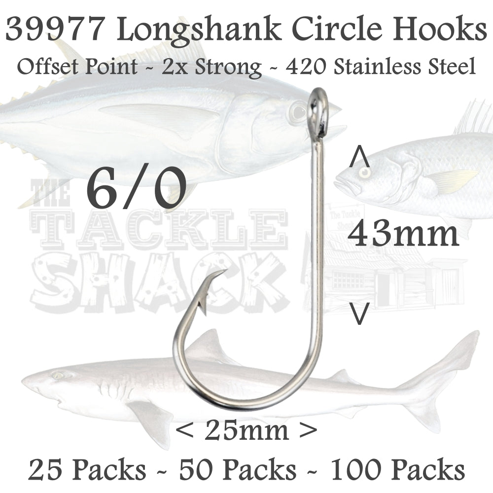 39977 Longshank Circle Hooks Size 6/0