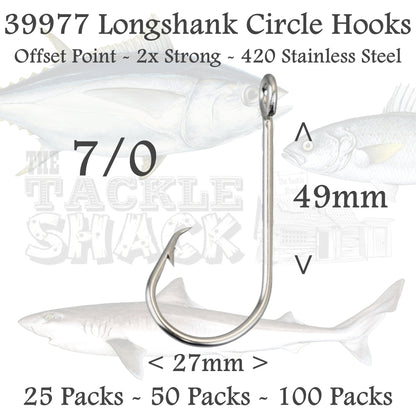 39977 Longshank Circle Hooks Size 7/0