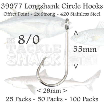 39977 Longshank Circle Hooks Size 8/0