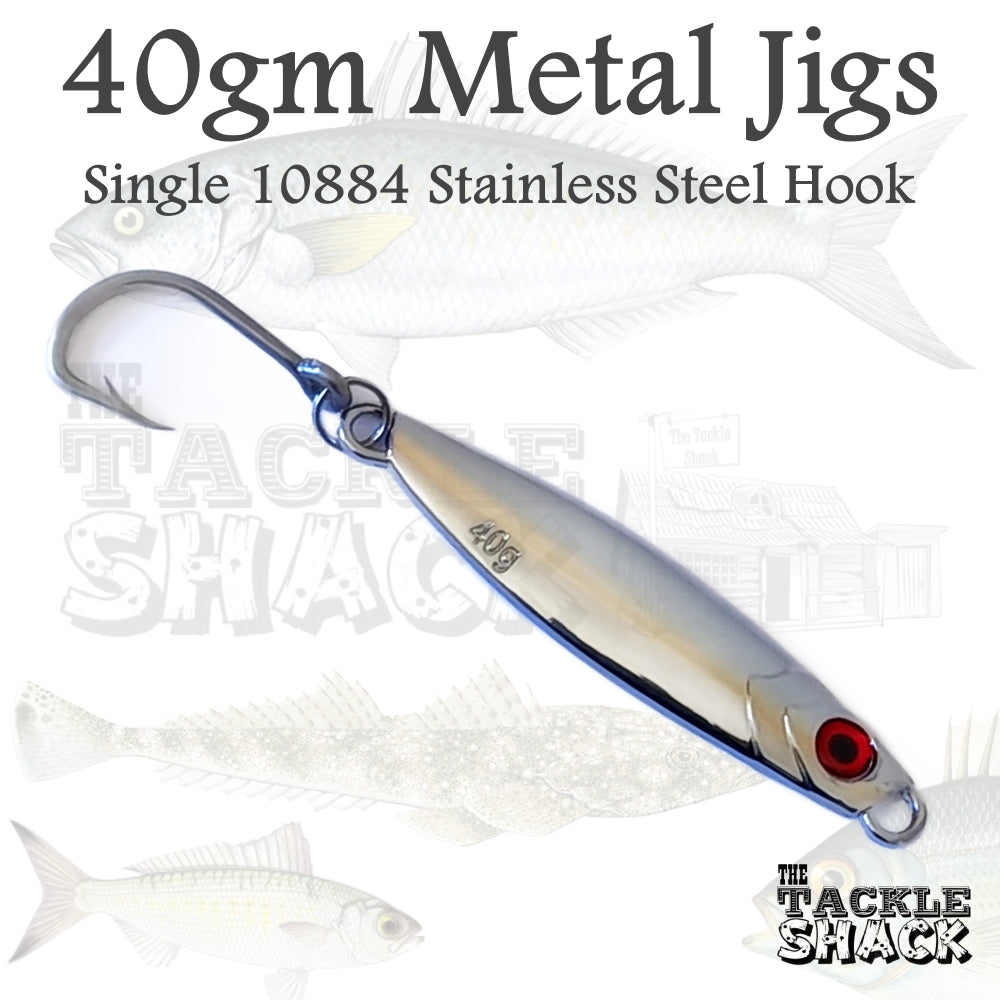 40gm Metal Jig Silver 10884 Hook