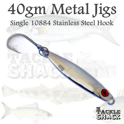 40gm Metal Jig Silver 10884 Hook