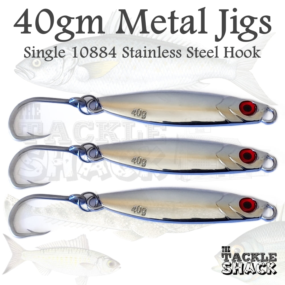 40gm Metal Jig Silver 10884 Hook
