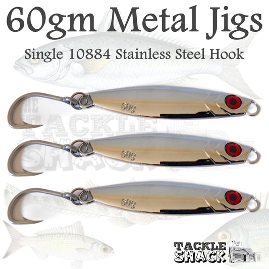 60gm Metal Jig Silver 10884 Hook