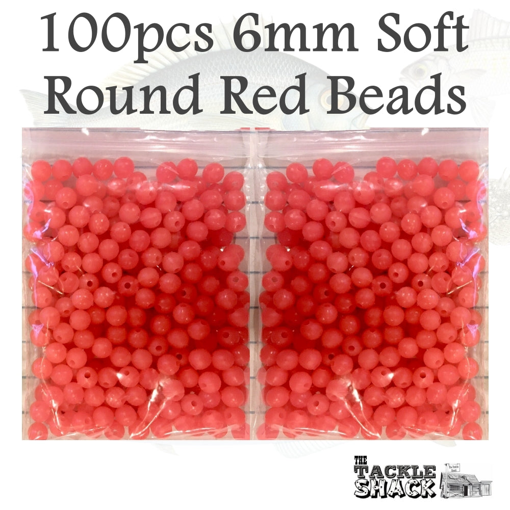 Red 6mm Dia Soft Round Beads