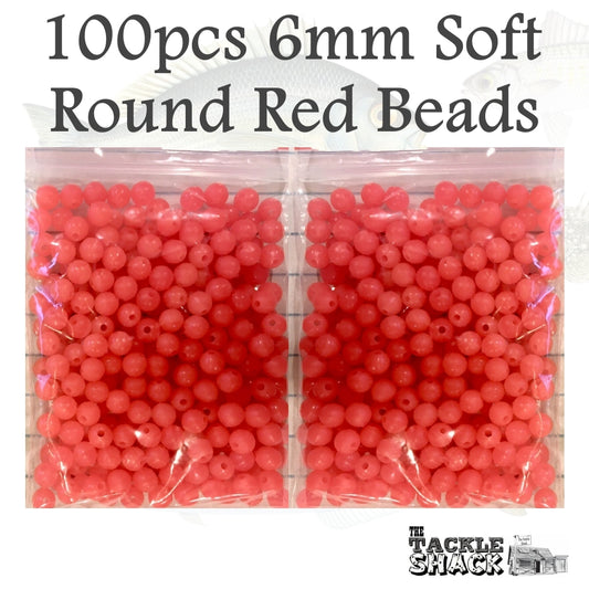 Red 6mm Dia Soft Round Beads