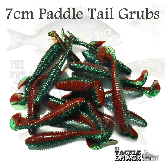 Soft Plastic Lures 7cm Paddle Tail Grubs - Choc Mint