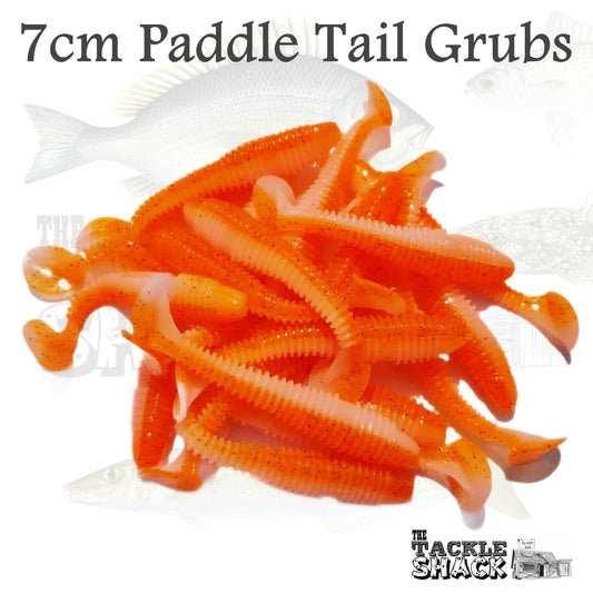 Soft Plastic Lures 7cm Paddle Tail Grubs - Sour Squirm