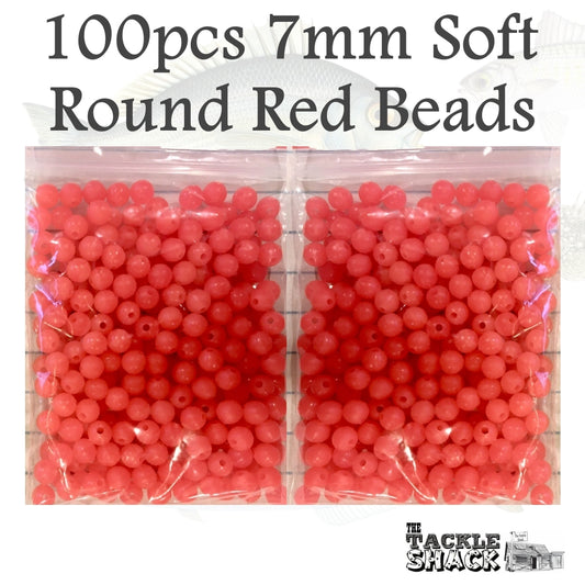 Red 7mm Dia Soft Round Beads