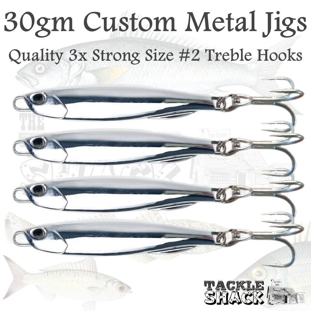 30gm Baitfish Metal Jig Size #2 3x Strong Treble Hook