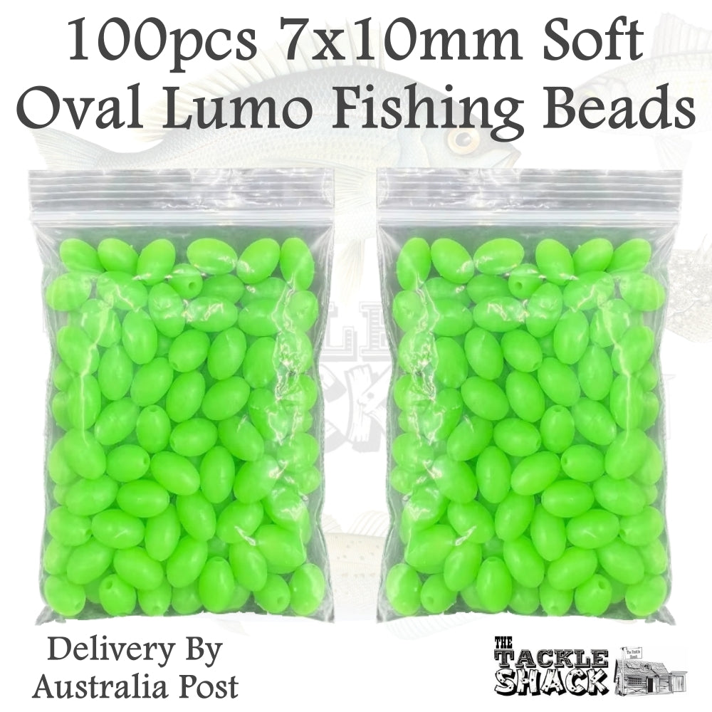 Green Lumo 7mm x 10mm Soft Oval Beads
