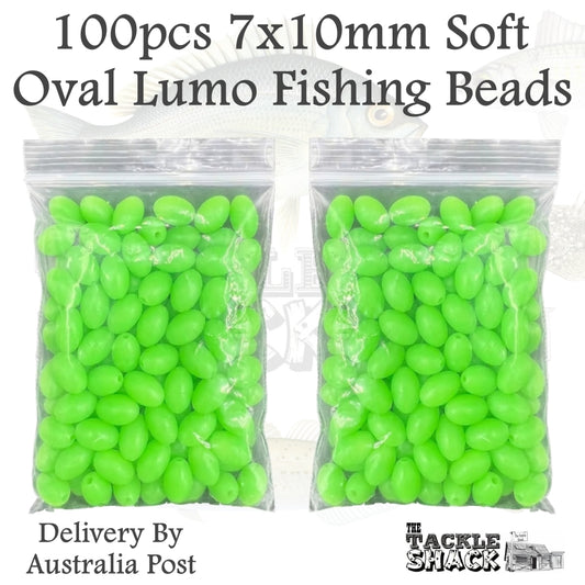 Green Lumo 7mm x 10mm Soft Oval Beads