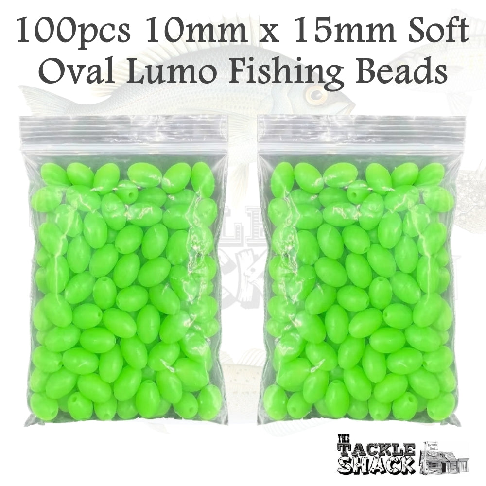 Green Lumo 10mm x 15mm Soft Oval Beads