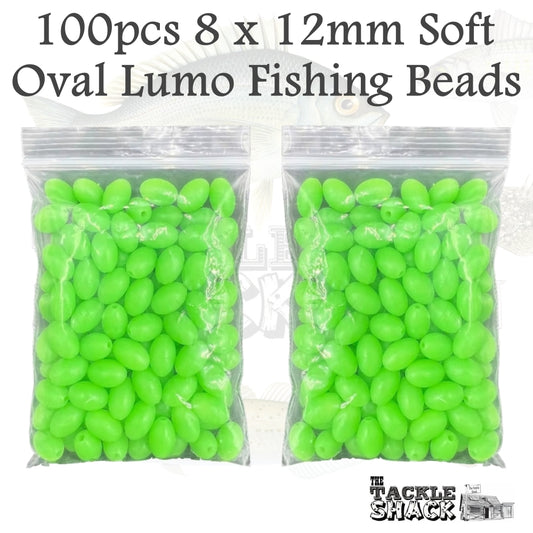 Green Lumo 8mm x 12mm Soft Oval Beads