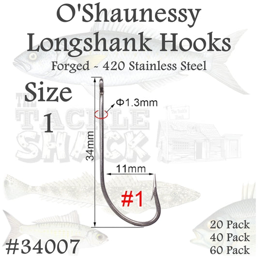 O'Shaughnessy Longshank Hooks 34007 Size 1