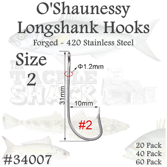 O'Shaughnessy Longshank Hooks 34007 Size 2