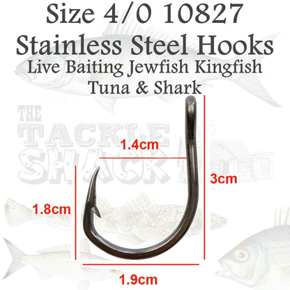 Live Bait Hooks 10827 Size 4/0