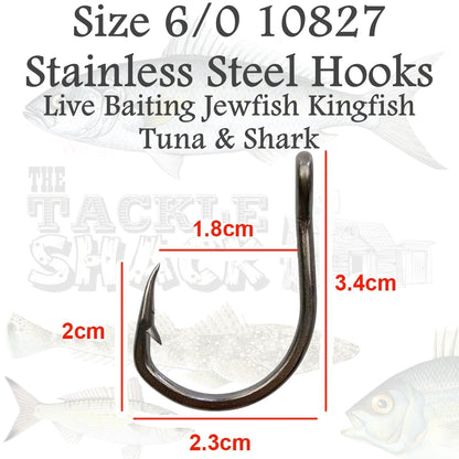 Live Bait Hooks 10827 Size 6/0