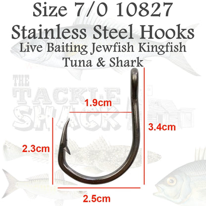 Live Bait Hooks 10827 Size 7/0