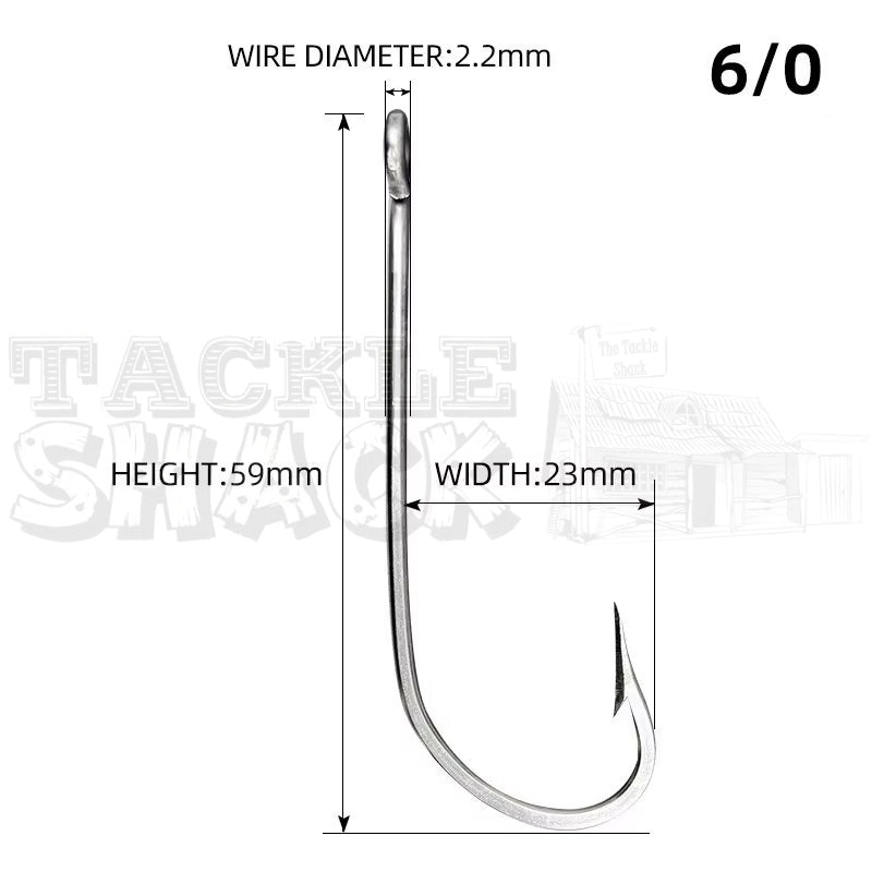 O'Shaughnessy Longshank Hooks 34007 Size 6/0