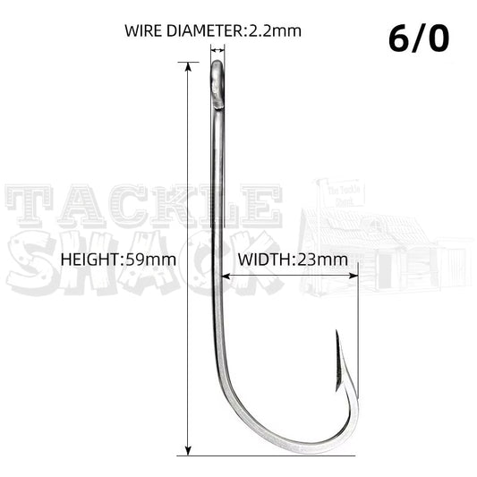 O'Shaughnessy Longshank Hooks 34007 Size 6/0