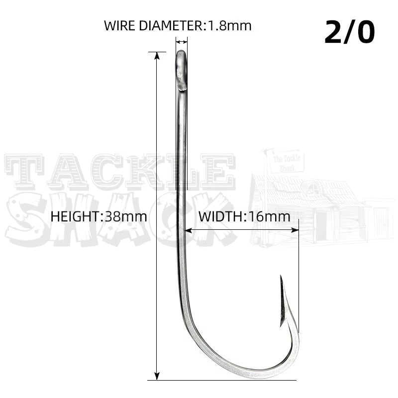 O'Shaughnessy Longshank Hooks 34007 Size 2/0
