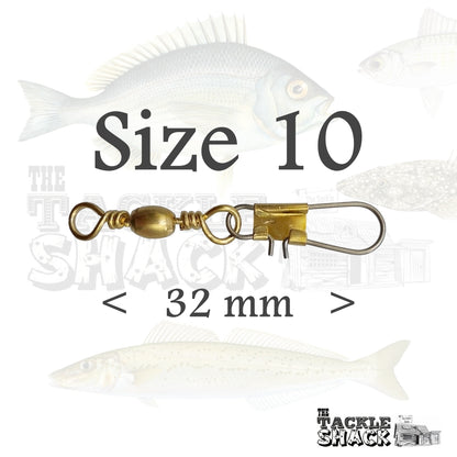 Brass Barrel Snap Swivels #10