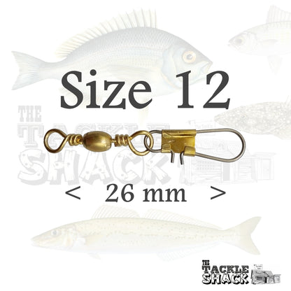 Brass Barrel Snap Swivels #12